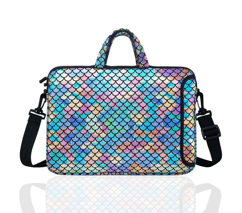 Youda 14-Inch Laptop Shoulder Carrying Bag Case Sleeve For 13" 13.3" 14 inch Macbook/Notebook/Ultrabook/Chromebook, Mermaid Scale (Colorful) - Image 2